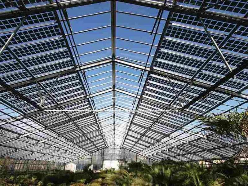 Multi-Span Venlo Agriculture Green House Metal Frame Glass Greenhouse With Solar Panels 3